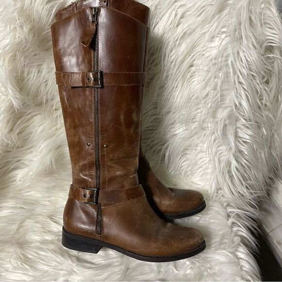 Matisse‎ X Free People Women's Militia Brown Distressed Riding Boots Size 7.5 M - Picture 1 of 8